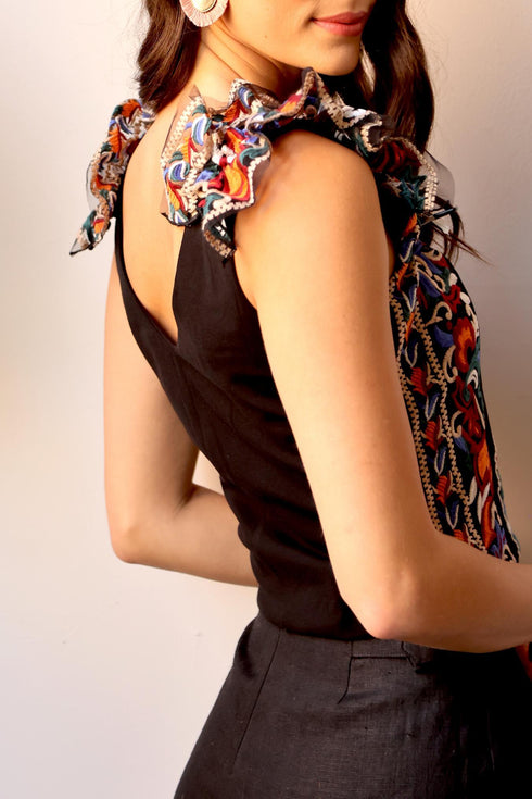 Embroidered Corset Top-Florence